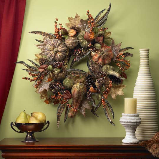 28" Autumn Pumpkin Wreath